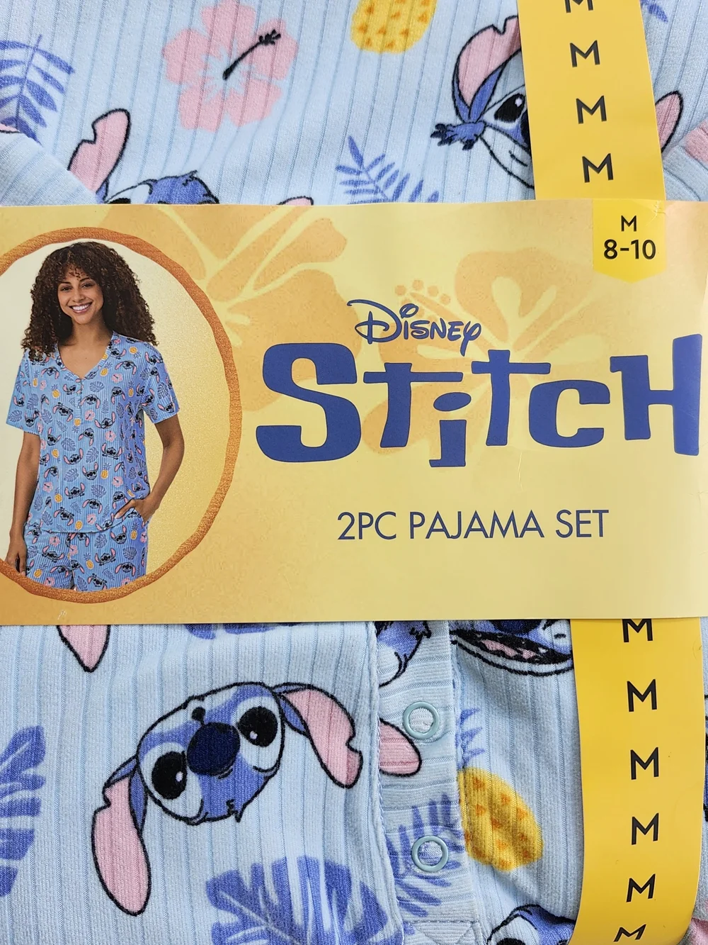 Disney Womens Medium 8-10 Stitch 2-Piece Pajama Set - New - Picture 3 of 12